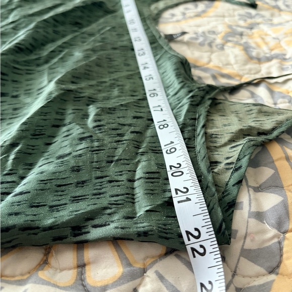 Eileen Fisher Nori Dash-Print Silk Organic Cotton Slip Dress, Green, Large - Picture 10 of 12